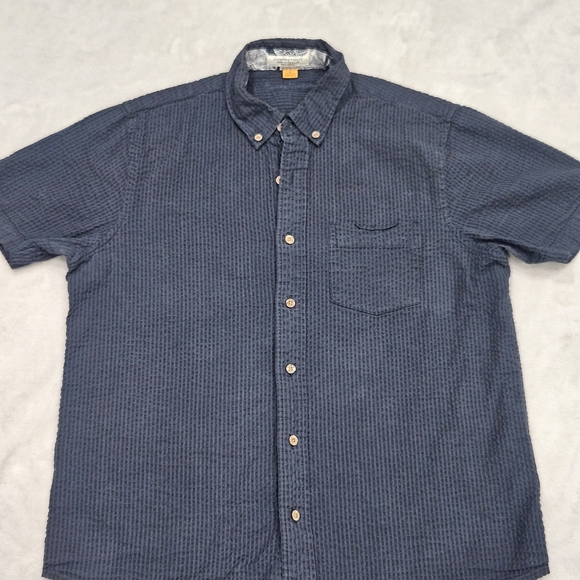Tailor Vintage Textured Blue Button-Down Shirt - Picture 1 of 5
